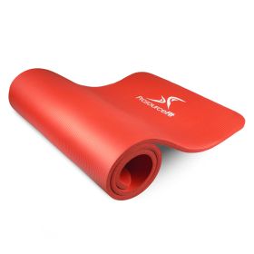 Extra Thick Yoga and Pilates Mat  1/2-in (Option: Red)