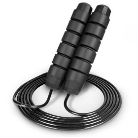 Speed Jump Rope with Foam Handles (Option: Black)