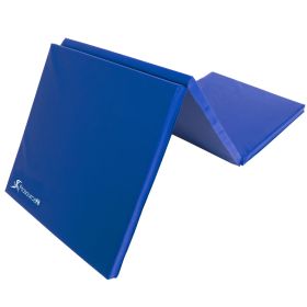 Tri-Fold Folding Exercise Mat 6ft x 2ft (Option: Blue)