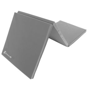 Tri-Fold Folding Exercise Mat 6ft x 2ft (Option: Grey)