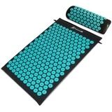 Acupressure Mat and Pillow Set (Option: Black/Aqua)