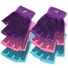 Grippy Yoga Gloves (Option: Pink/Purple/Aqua 3PK)