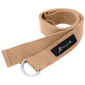 Metal D-Ring Yoga Strap (Option: Beige)