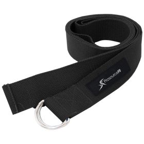 Metal D-Ring Yoga Strap (Option: Black)