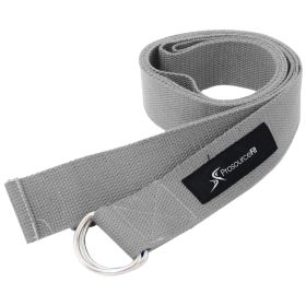 Metal D-Ring Yoga Strap (Option: Grey)