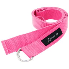 Metal D-Ring Yoga Strap (Option: Pink)